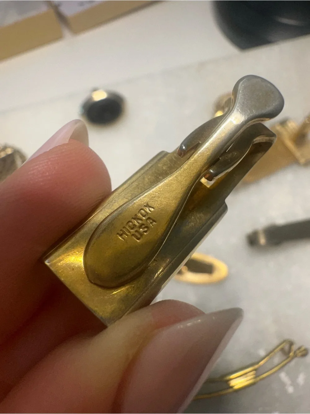 Vintage Men's Lot- Gold and Silver Tie Bar and Cufflinks